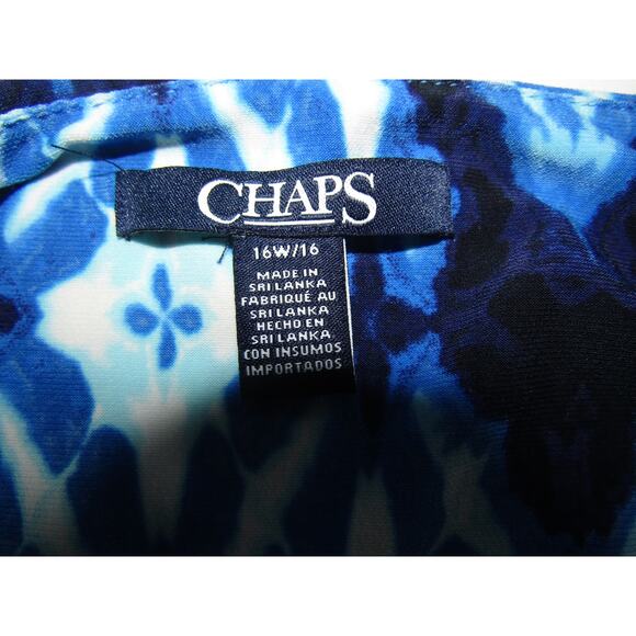 Blue Floral Maxi Dress sz 16W Boho Geometric Cruise Flowy Preppy Y2K Romantic - Picture 5 of 8